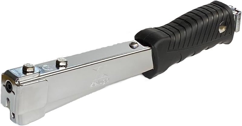 Zeluga 16-425 Heavy Duty Steel Construction Hammer Tacker, Anti-Jam Magazine and Ergo Grip Handle, Fits Staples 1/4'' - 5/16'' - 3/8'' (A11, T50 and 140 Staples), Black - Image 1